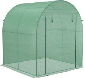 Outsunny Szklarnia przenośna z ramą stalową i pokrywą plastikową, Kolor Zielony