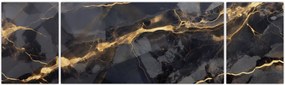 Obraz - Czarny - złoty dekor (170x50 cm)