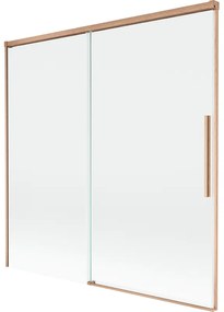 Mexen Rox parawan nawannowy 2-skrzydłowy rozsuwany 160 x 150 cm, transparent, miedź szczotkowana - 8C9-160-001-65-00
