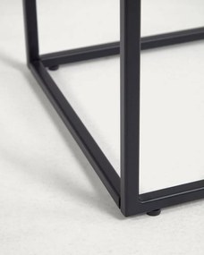 Czarno-biała konsola z ceramicznym blatem 30x110 cm Rewena – Kave Home