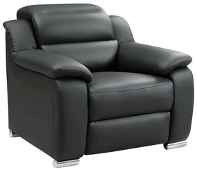 Fotel z elektryczną funkcją relax ze skóry ARENA II - Czarny