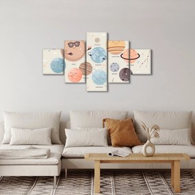 Obraz - Planety z nazwami (125x70 cm)