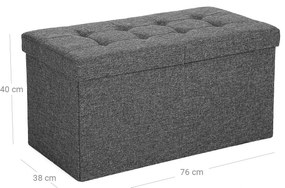 Stołek z uchylną pokrywą OTTOMAN 76x38 cm, ciemnoszary