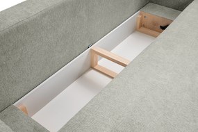 Masseno Sofa AMICO z funkcją spania i pojemnikiem na pościel, Rozkładana sofa - Jasnoszary, ARAGON 83
