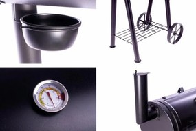 Grill ogrodowy z wędzarnią XL - 120 x 55 cm