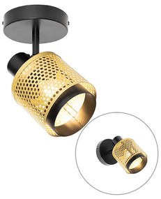Industrialny reflektor czarny ze złotem - Kayden