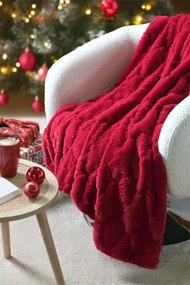 Koc pluszowy HOHOHO, ze świątecznym wzorem, 130 × 160 cm