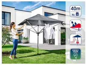 Ogrodowa suszarka na pranie w kolorze srebra 40 m LinoProtect 400 – LEIFHEIT