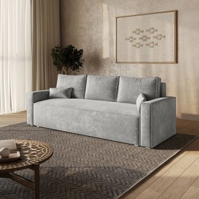 Masseno Sofa MENI z funkcją spania i pojemnikiem na pościel, Rozkładana sofa - Jasznoszary, LUMO 65