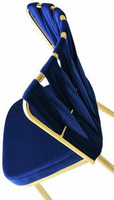 Zestaw krzeseł do jadalni Kusakli Navy Blue andGold, 4 szt., 4 szt.