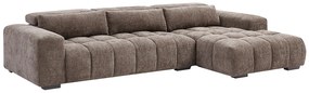 Kanapa narożna prawostronna z teksturowaną tapicerką taupe - LOPONZA