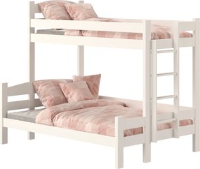 Łóżko piętrowe Lovic 80x200/140x200 z szufladami prawostronne - biały