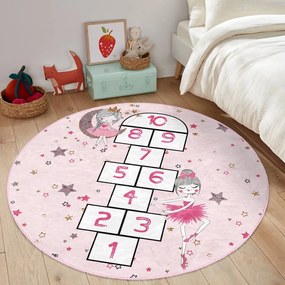 Różowy dywan dziecięcy ø 100 cm Comfort – Mila Home
