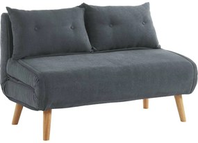 Kanapa 2-osobowa rozkładana z tkaniny VALERIO - Kolor szary