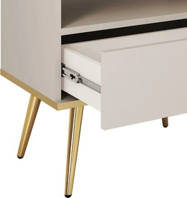 ORIANA Szafka nocna S 54 beżowa | nogi złote