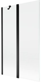 Mexen Mist parawan nawannowy 2-skrzydłowy 110 x 150 cm, transparent, czarny - 8A9-110-011-70-00