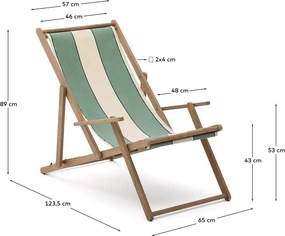 Zielony drewniany leżak ogrodowy Vilara – Kave Home