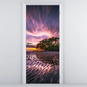 Fototapeta na drzwi - Plaża o zachodzie słońca (95x205cm)