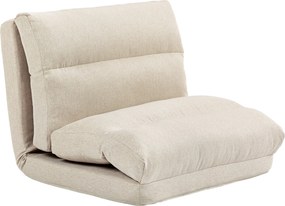 HOMCOM Składany Fotel z Funkcją Łóżka, Regulowana Opierającą się, do 120kg, 70 x 41 x 56 cm, Beżowy