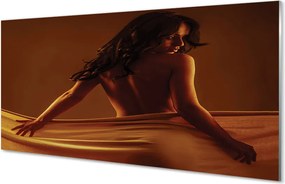 Panel szklany do Kuchni Kobieta Owinięta Materiałem