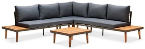 Szara sofa ogrodowa z konstrukcją z drewna akacji Bonami Selection Lustio