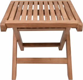 Tekowy stołek składany do łazienki i przedpokoju, 43 cm