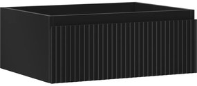 Mexen Rivel szafka łazienkowa podumywalkowa 60 cm, 1 szuflada, ryflowana , czarna mat - 91A20-06023-1-BF71