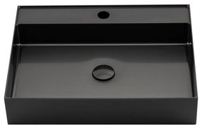 Czarna umywalka ze stali nierdzewnej 55x42 cm Aurum – Sapho