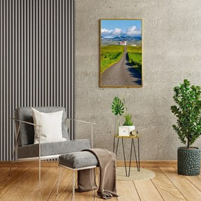 Drewniany panel akustyczny, 2400 x 600 mm, B2BP009, dąb grafitowy