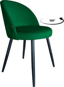 Krzesło TRIX tkanina Welur noga metalowa : Kolor nogi - Czarna stożek, Kolor tkaniny - VELVET - MG25, Typ siedziska - Siedzisko obrotowe 360°