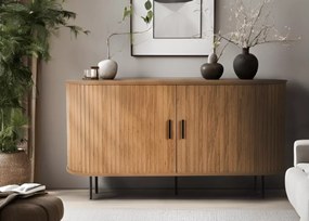 Komoda dwudrzwiowa rozsuwana Double 140cm – nowoczesna komoda z ryflowanymi frontami