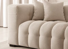 Kanapa dwuosobowa Droma kremowa – stylowa sofa z bawełnianym wypełnieniem