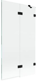 Mexen Lunar parawan nawannowy 2-skrzydłowy prawy 100 x 150 cm, transparent, czarny - 897-100-100-70-00-P