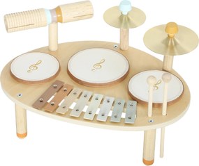 AIYAPLAY Zestaw Instrumentów Muzycznych 4-w-1 dla Dzieci z Bębnami, Ksylofonem i Perkusją – Montessori Zabawka Edukacyjna dla Dzieci od 2 Lat | Aosom PL