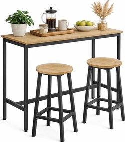Industrialny stół barowy z 2 stołkami dąb artisan C1-R71