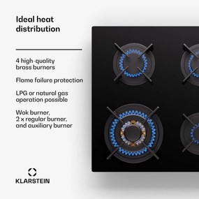 Klarstein Goldflame 4, płyta gazowa, 4-palnikowa