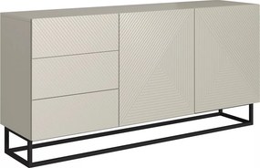 Komoda Asha 167 cm dwudrzwiowa z szufladami - kaszmir / czarny stelaż