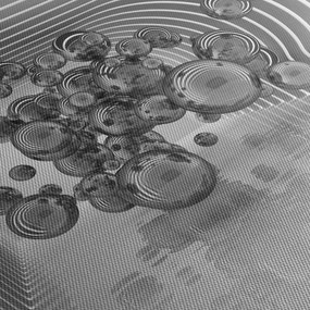 Obraz - Czarno-białe bąbelki (170x50 cm)