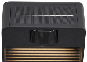 Zewnetrzna Lampa ścienna czarna z LED IP54 z czujnikiem ruchu solarna - Border Nowoczesny Oswietlenie zewnetrzne