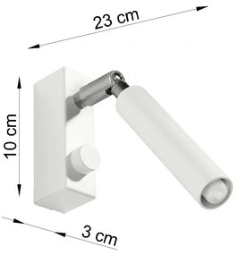 Biały kinkiet tuba z regulacją - EX718 Palo