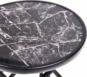 Stolik bistro ogrodowy, składany, Ø 45 cm, czarny marmur