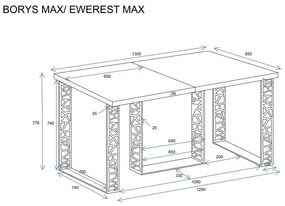 Stół rozkładany EWEREST MAX 130(330)x85 dąb stirling ENDO