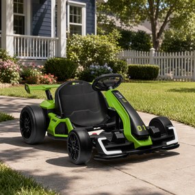 HOMCOM 4 V elektryczny gokart dla dzieci do 12 km/h, gokart z funkcją driftu, 2 silniki, regulowane siedzenie, łagodne ruszanie | Aosom PL