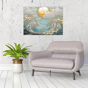 Obraz - 3D perły w oceanie (70x50 cm)