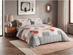 PrzytulneMieszkanie.pl PrzytulneMieszkanie.pl Pościel z kory z bawełny Renforcé HONEY COMB szara Rozmiar pościeli: 70 x 90 cm | 140 x 200 cm