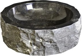 DIVERO umywalka z kamienia naturalnego - czarny marmur