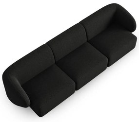 Czarna sofa z tkaniny szenilowej 266 cm Paolo – Milo Casa
