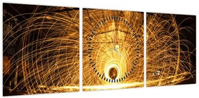 Obraz świetlistego dysku (z zegarem) (90x30 cm)