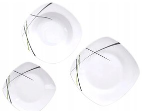 18-częściowy zestaw porcelanowych talerzy Orion Green