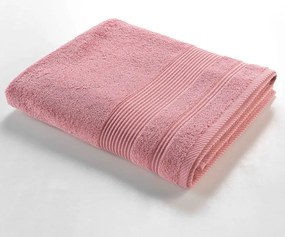 Różowy bawełniany ręcznik kąpielowy frotte 90x150 cm Tendresse – douceur d'intérieur
